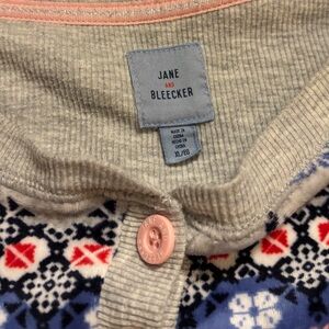 Jane and Bleecker Gray and Navy cozy fleece pajama set